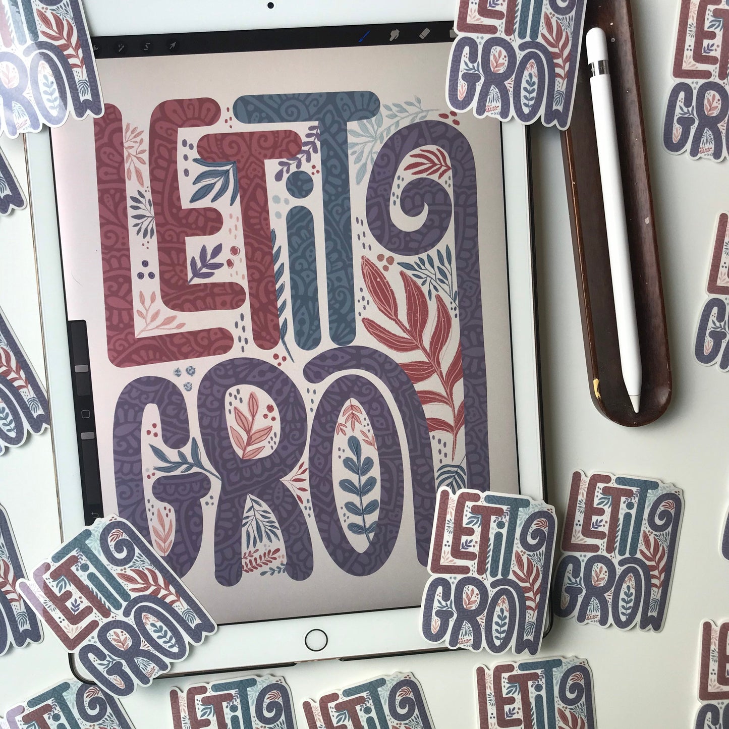 Let it grow mandala stickers