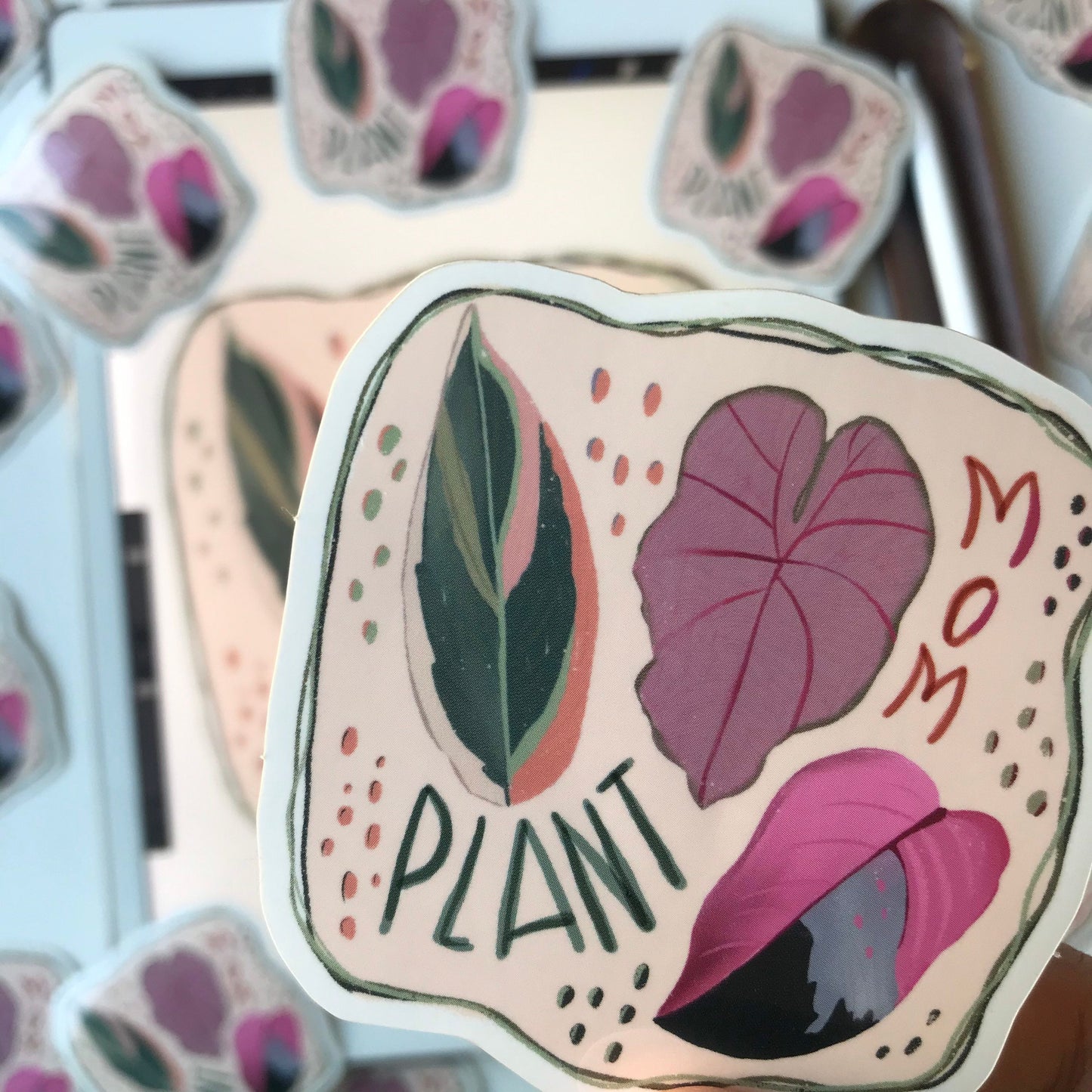 Plant mom waterproof stickers