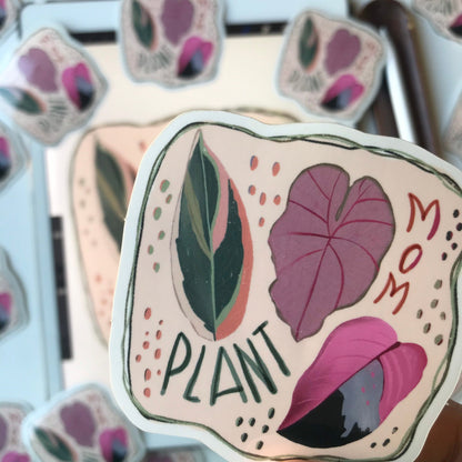Plant mom waterproof stickers