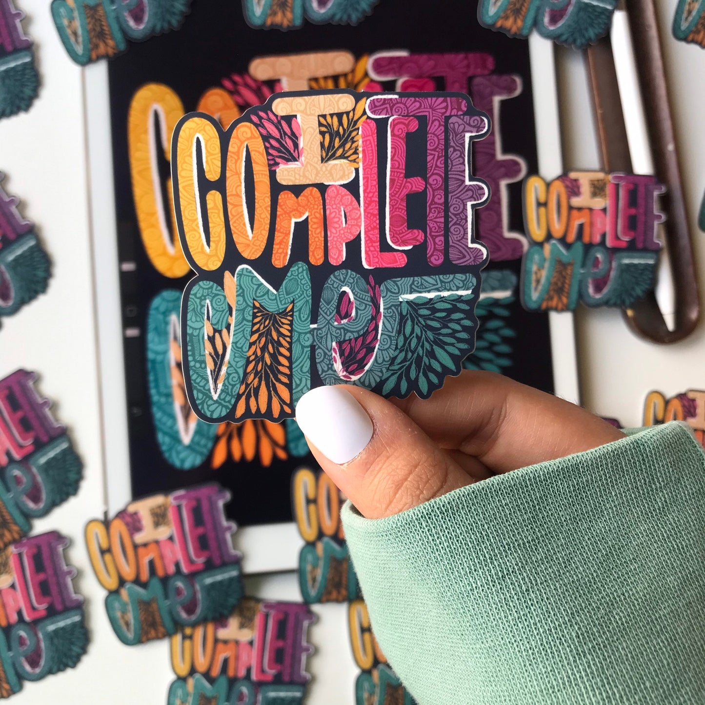 I complete me mandala Matte stickers