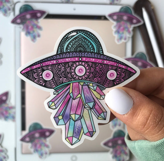 Mandala UFO waterproof sticker