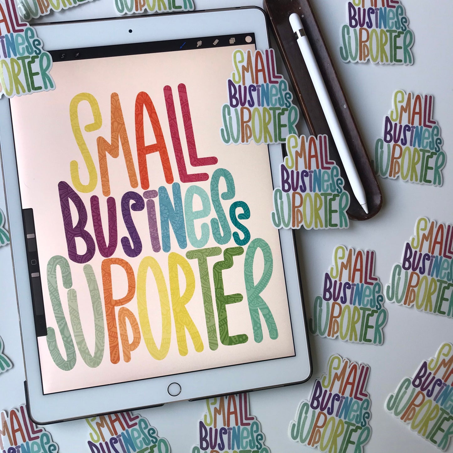 Small business supporter mandala stickers