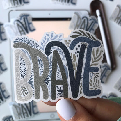 Brave word mandala stickers