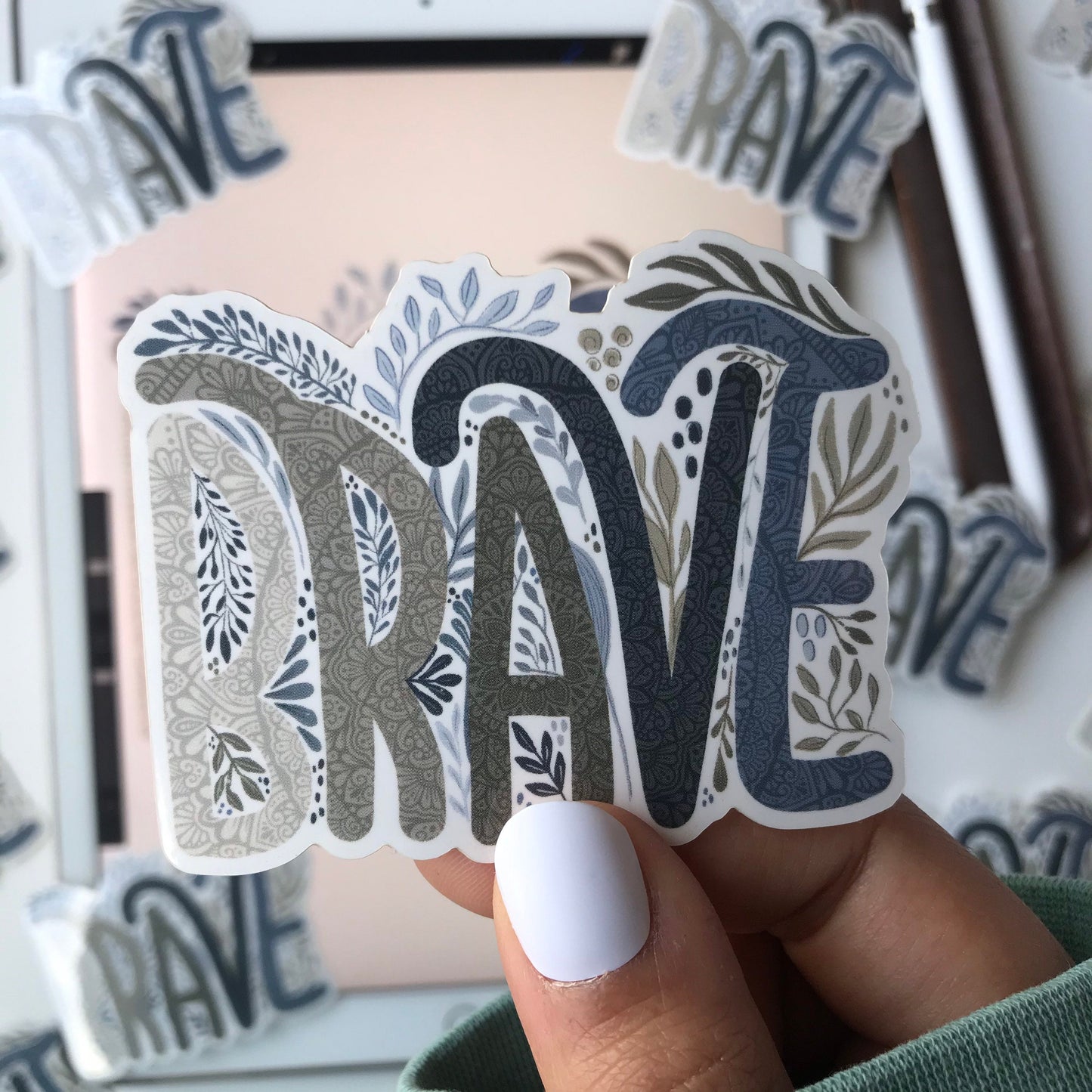 Brave word mandala stickers
