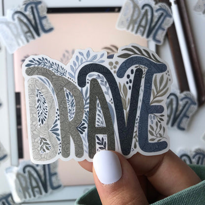 Brave word mandala stickers