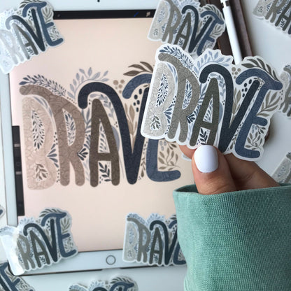 Brave word mandala stickers