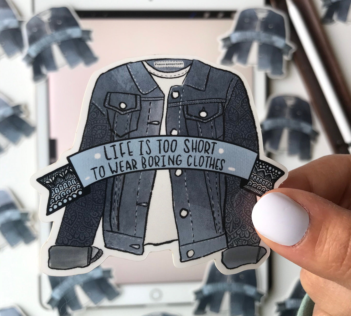 Jean jacket mandala  sticker