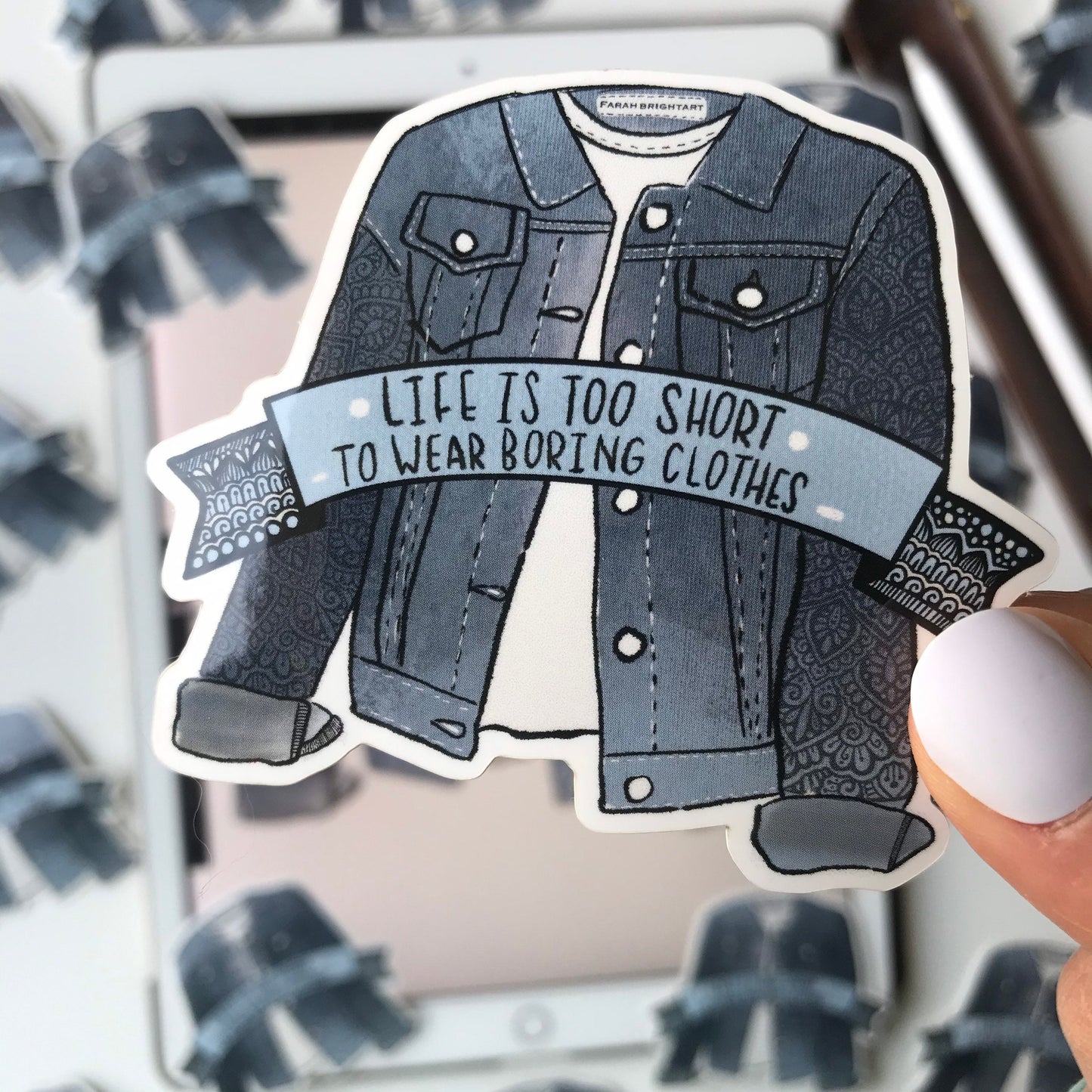 Jean jacket mandala  sticker