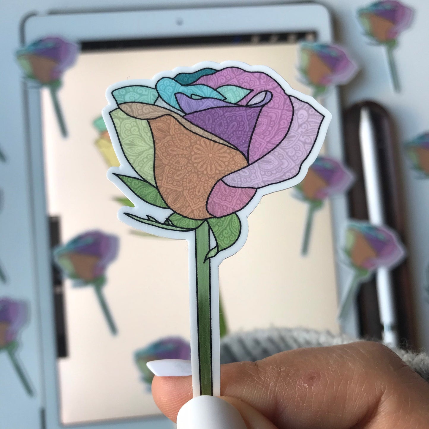 Mandala pastel rose  stickers