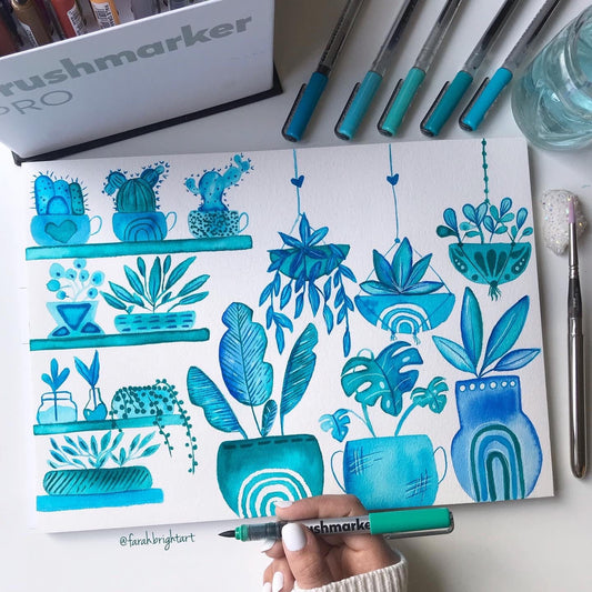 Hand drawn watercolor plant painting - wall decor - home decor- watercolor painting