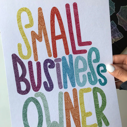 Small business owner print- mandala small business owner print