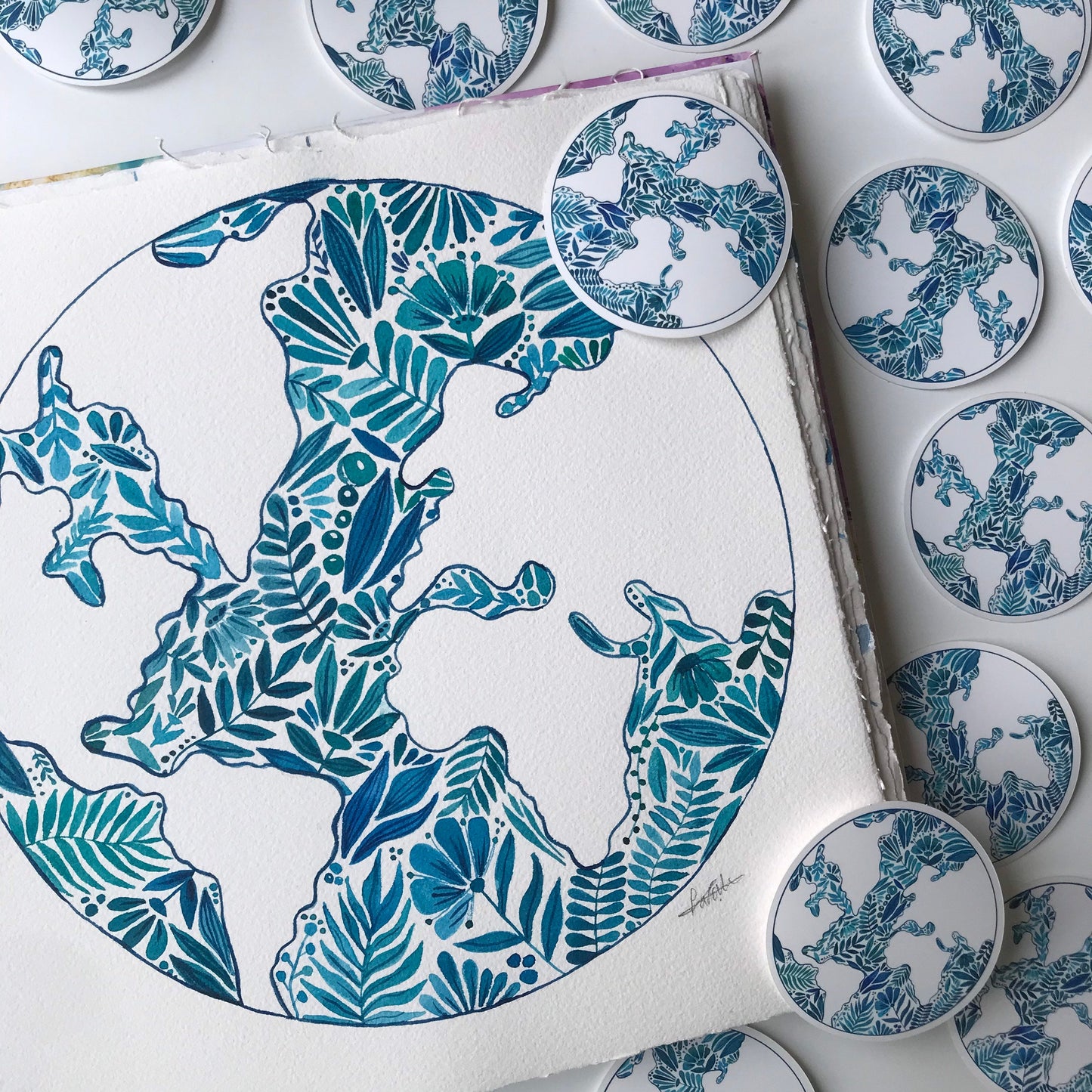 Plant world globe  stickers