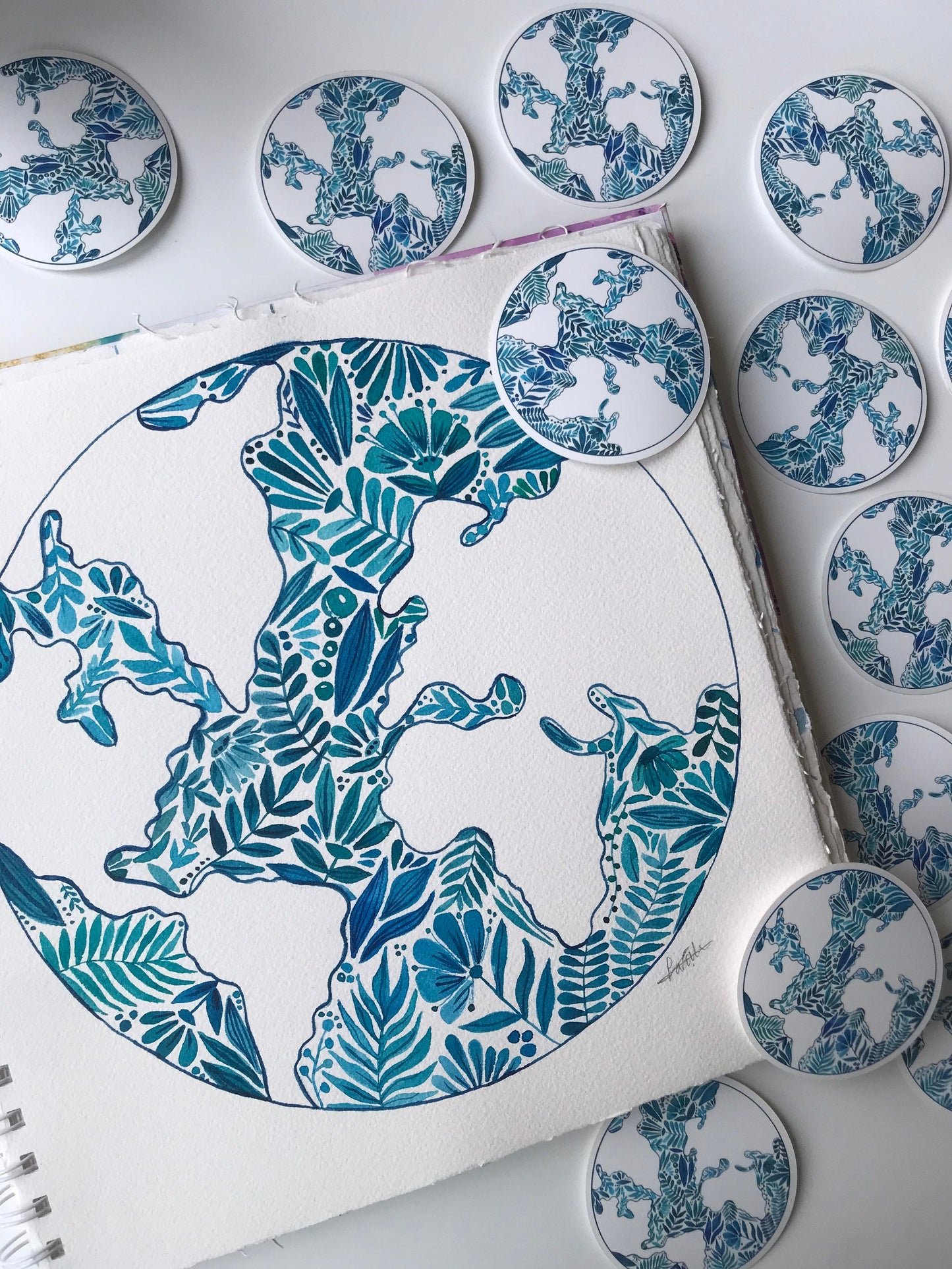 Plant world globe  stickers