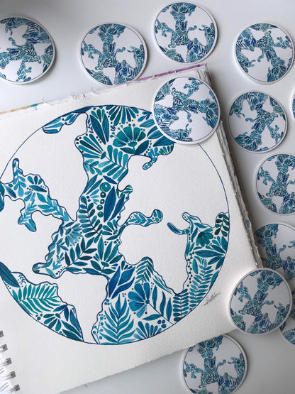 Plant world globe  stickers