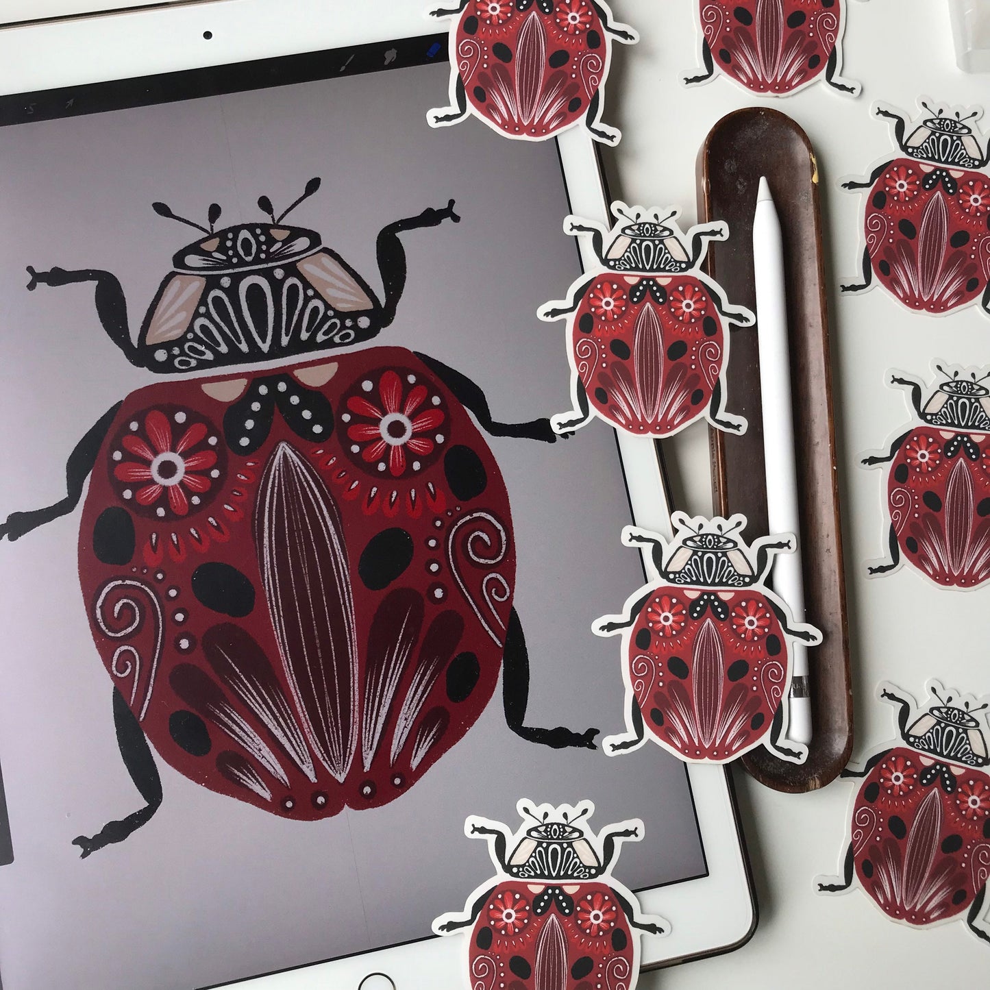 Lady bug waterproof sticker