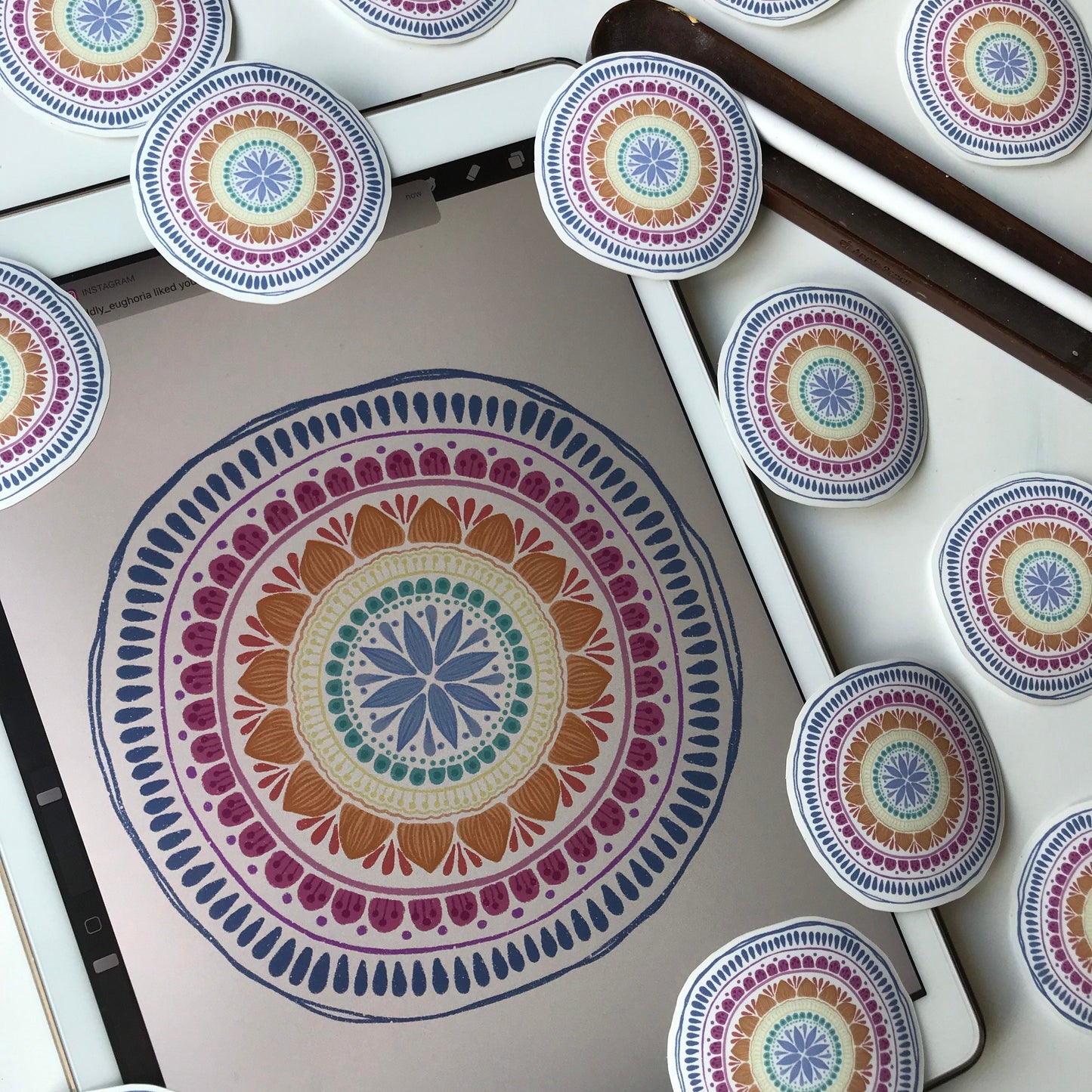 Abstract mandala waterproof sticker