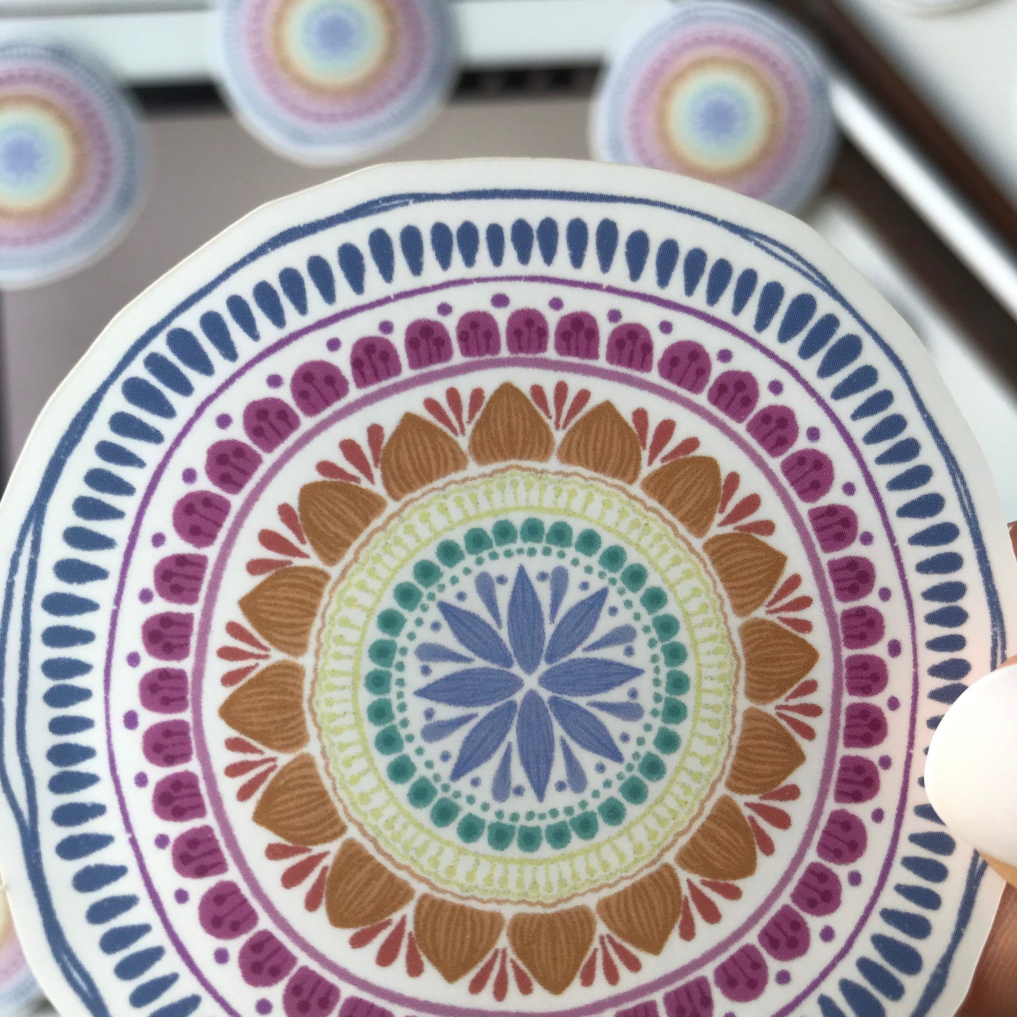 Abstract mandala waterproof sticker