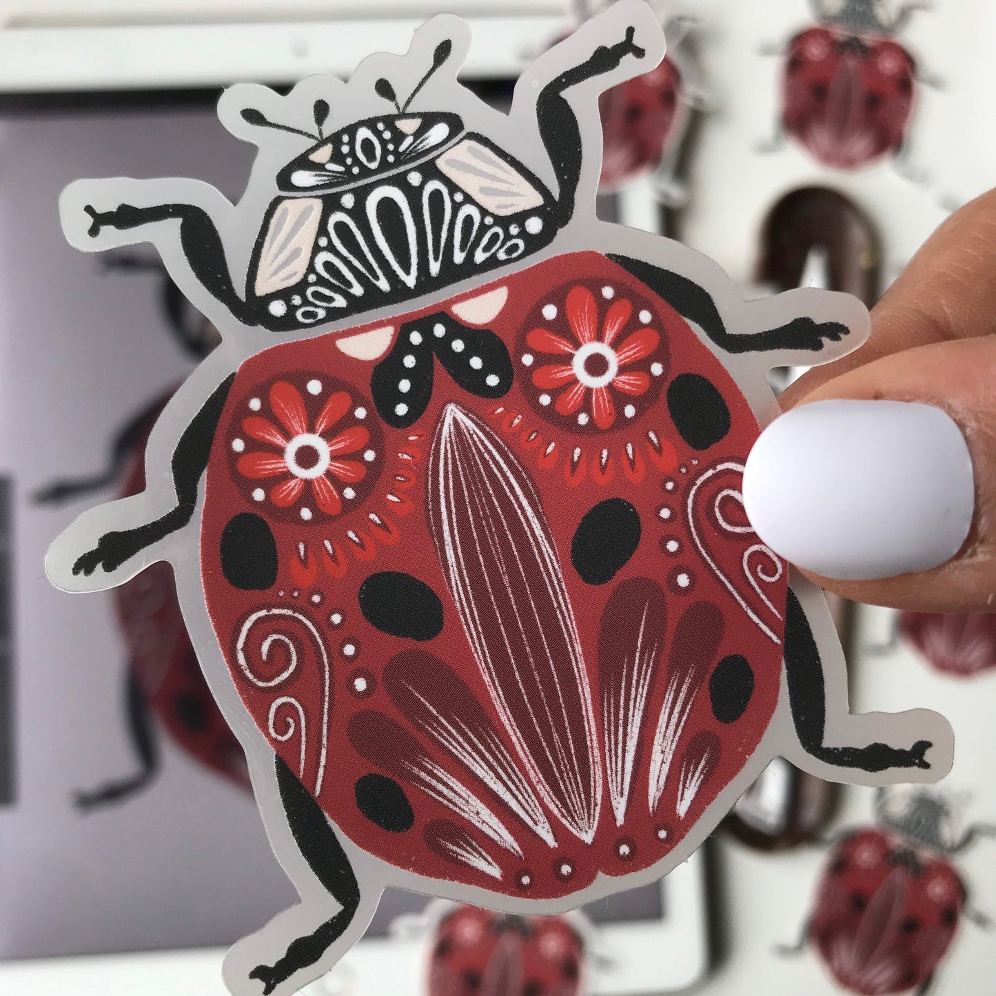 Lady bug waterproof sticker