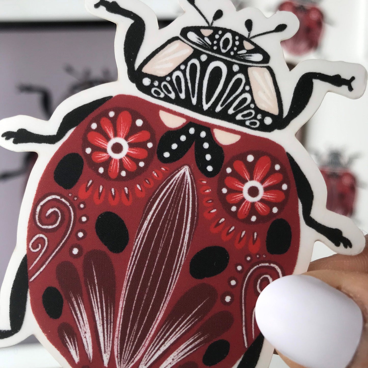 Lady bug waterproof sticker