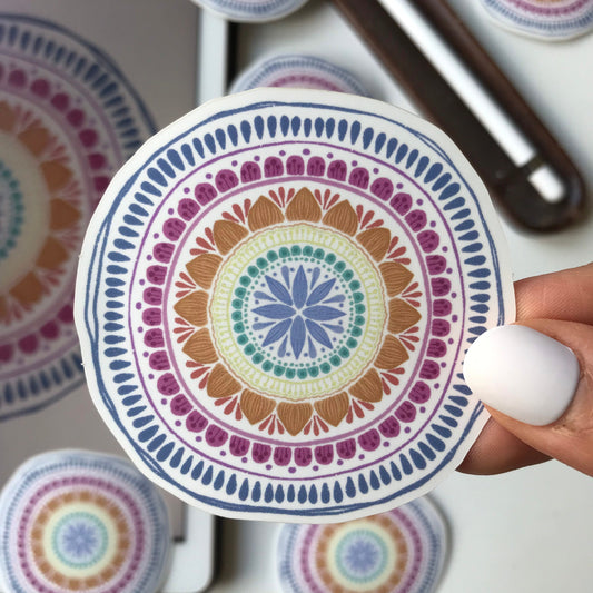 Abstract mandala waterproof sticker