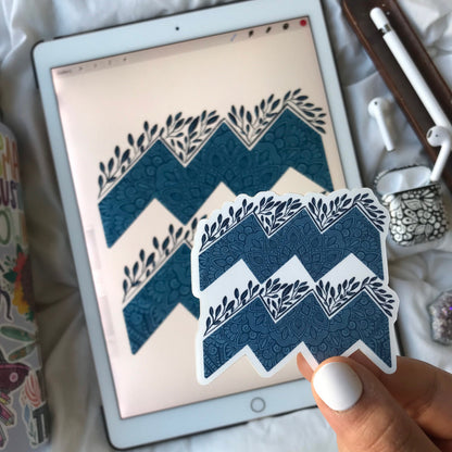 Aquarius mandala waterproof stickers