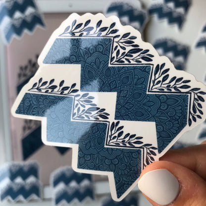 Aquarius mandala waterproof stickers
