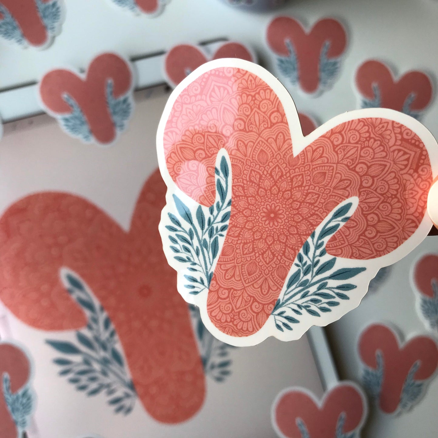 Aries mandala waterproof stickers
