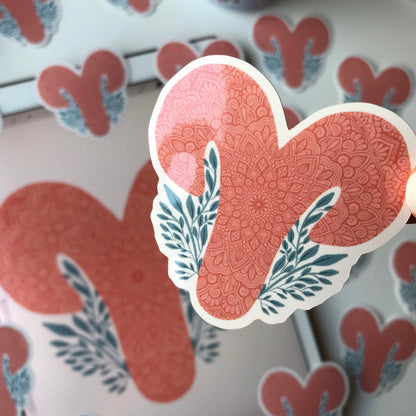 Aries mandala waterproof stickers