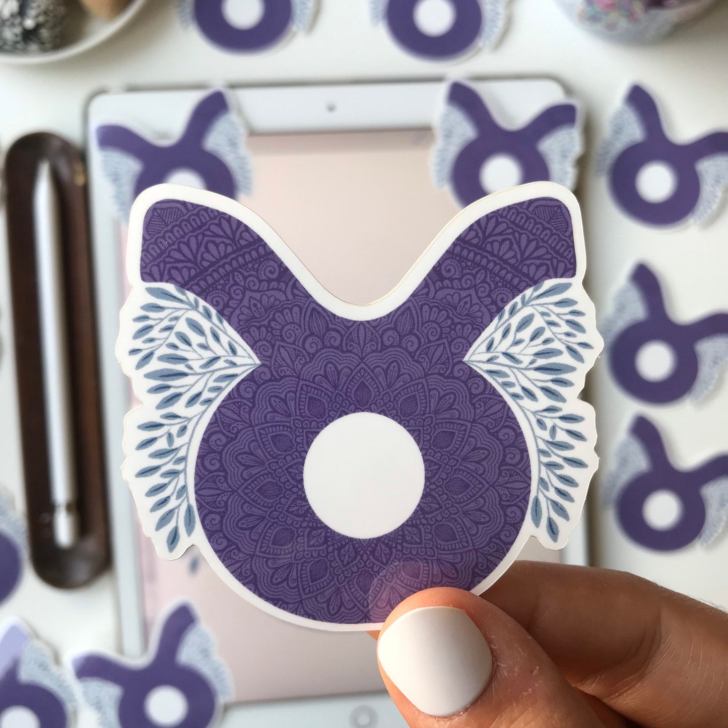 Taurus mandala waterproof sticker