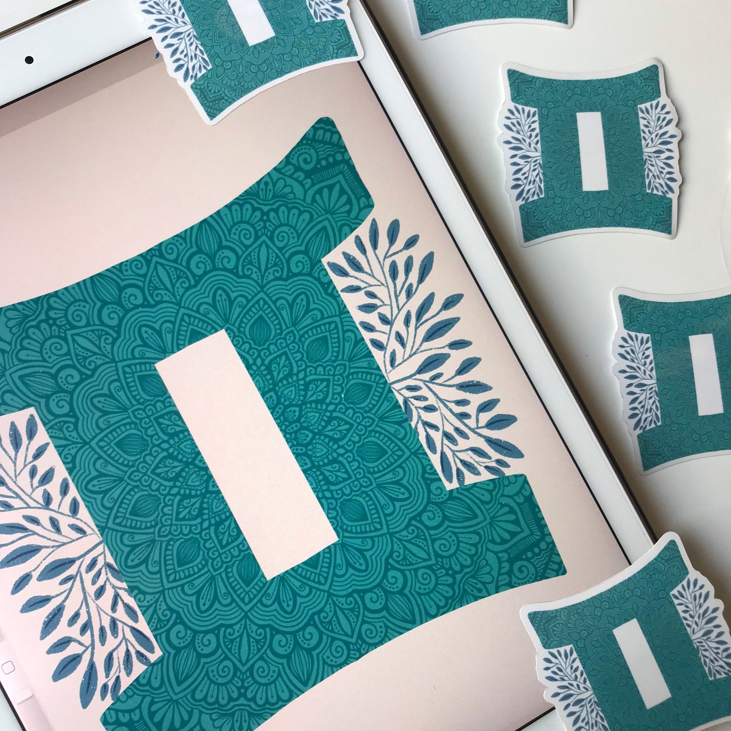 Gemini mandala waterproof stickers