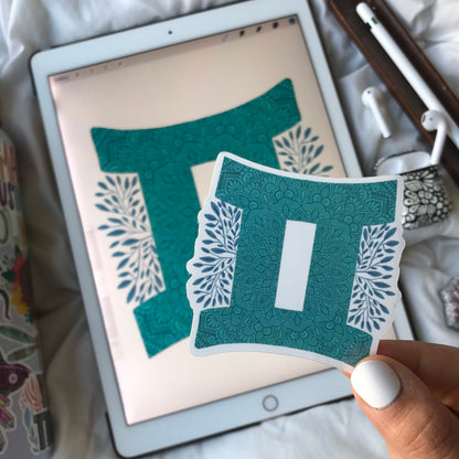 Gemini mandala waterproof stickers