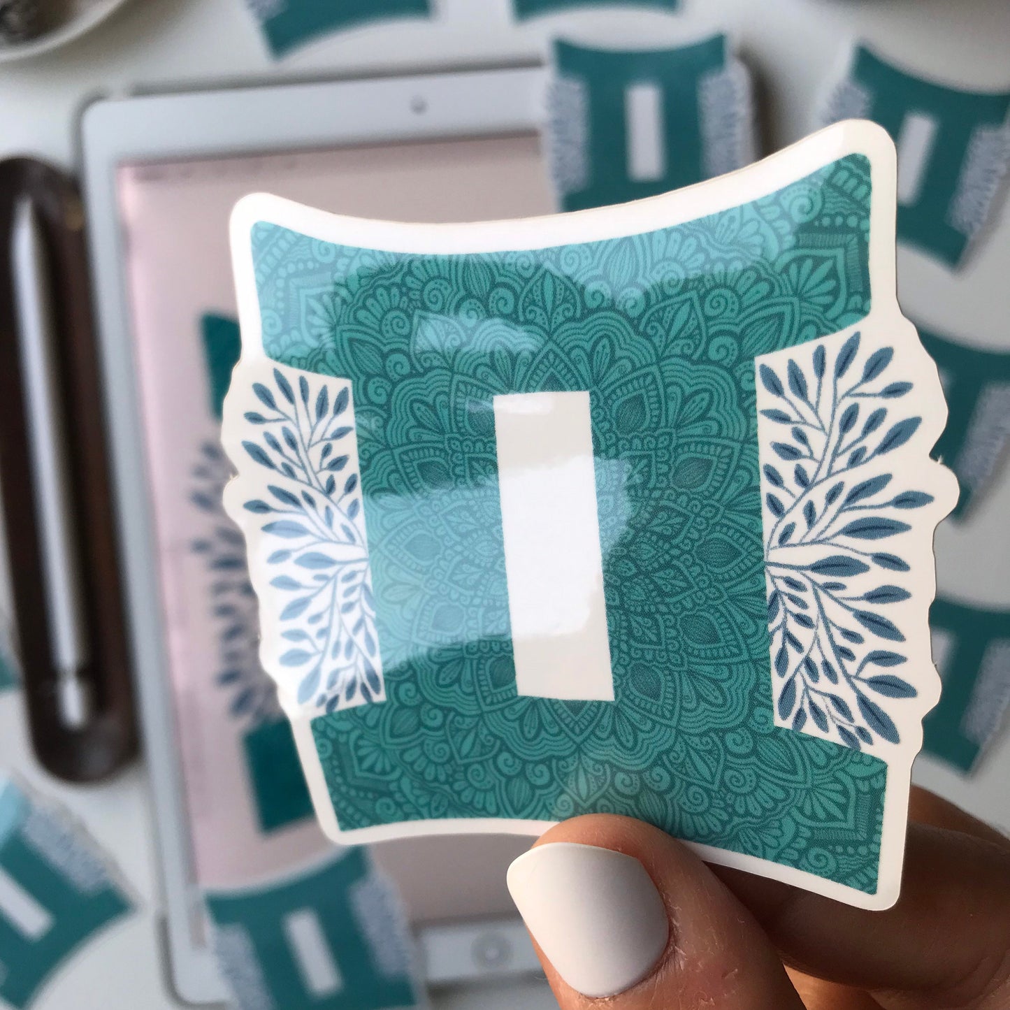 Gemini mandala waterproof stickers