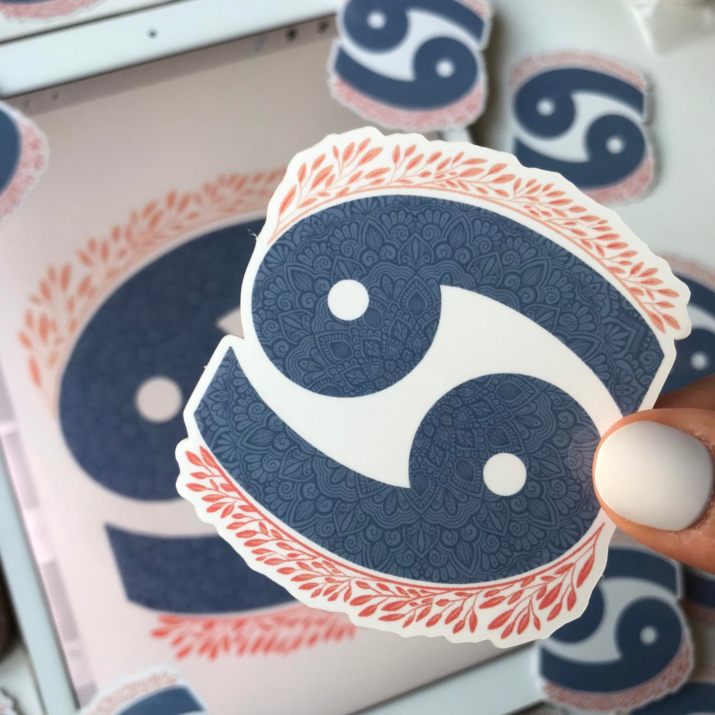 Cancer mandala waterproof stickers