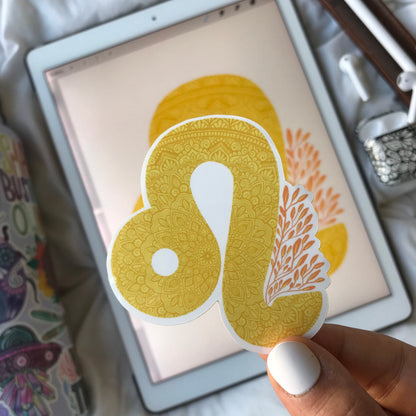 Leo mandala waterproof sticker