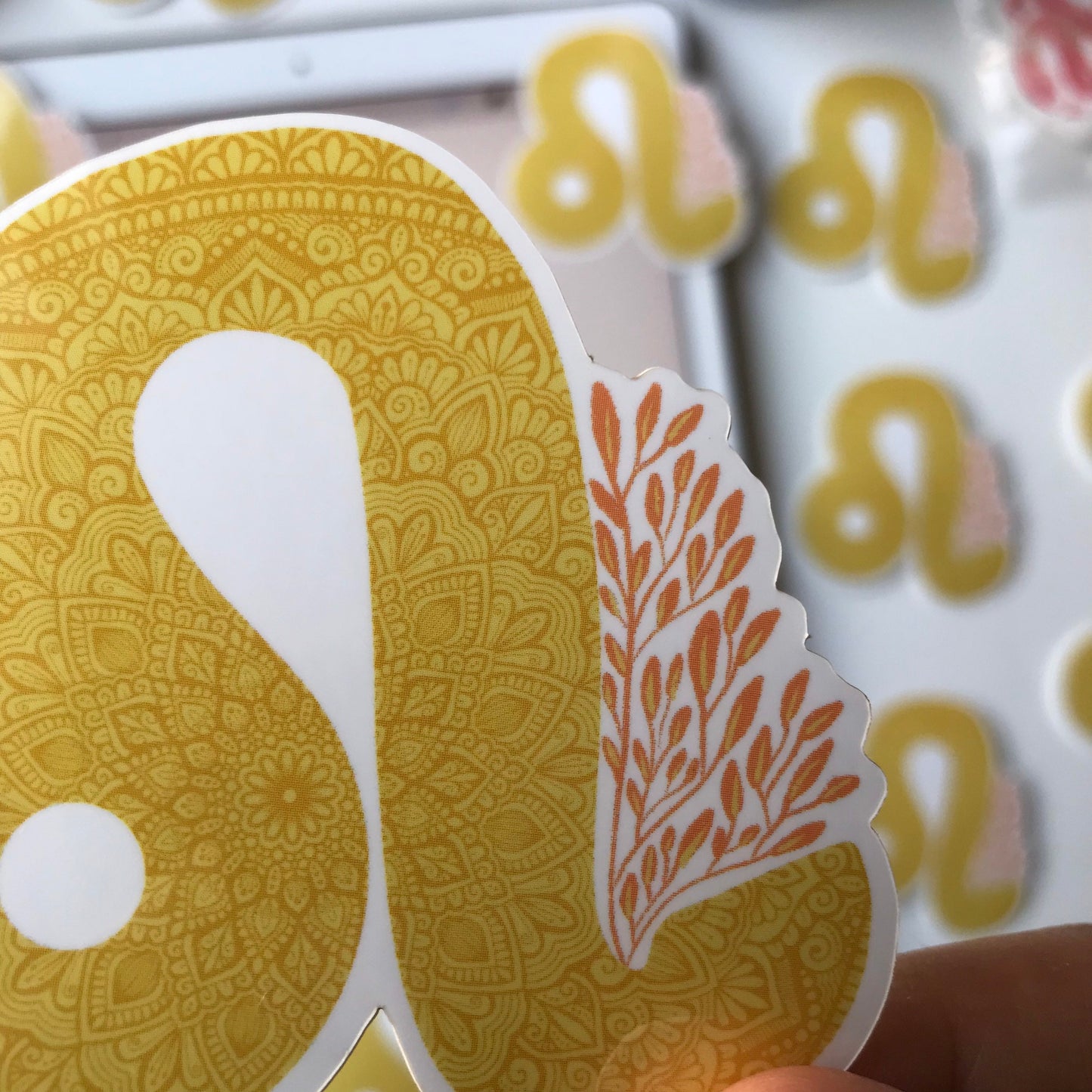 Leo mandala waterproof sticker