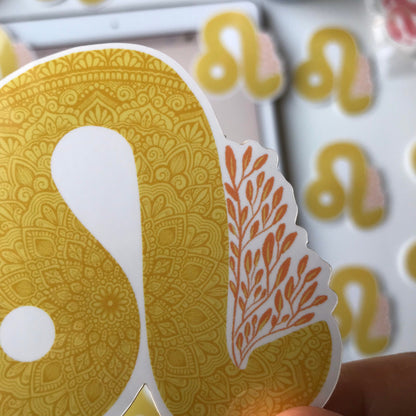 Leo mandala waterproof sticker