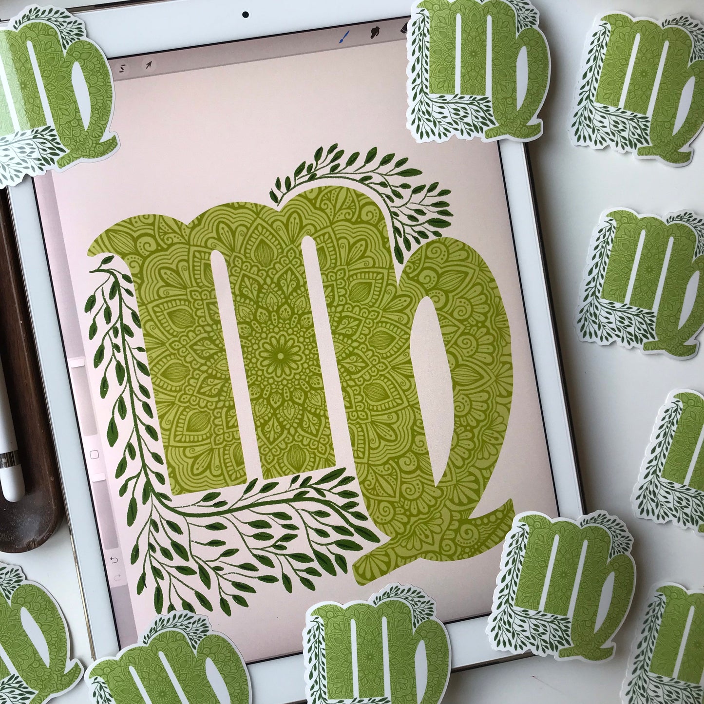 Virgo mandala waterproof sticker