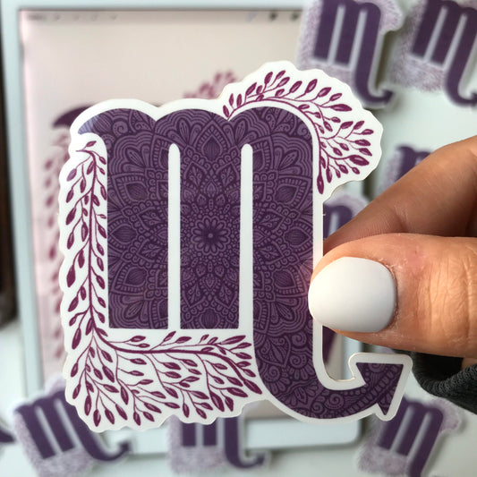Scorpio mandala waterproof stickers
