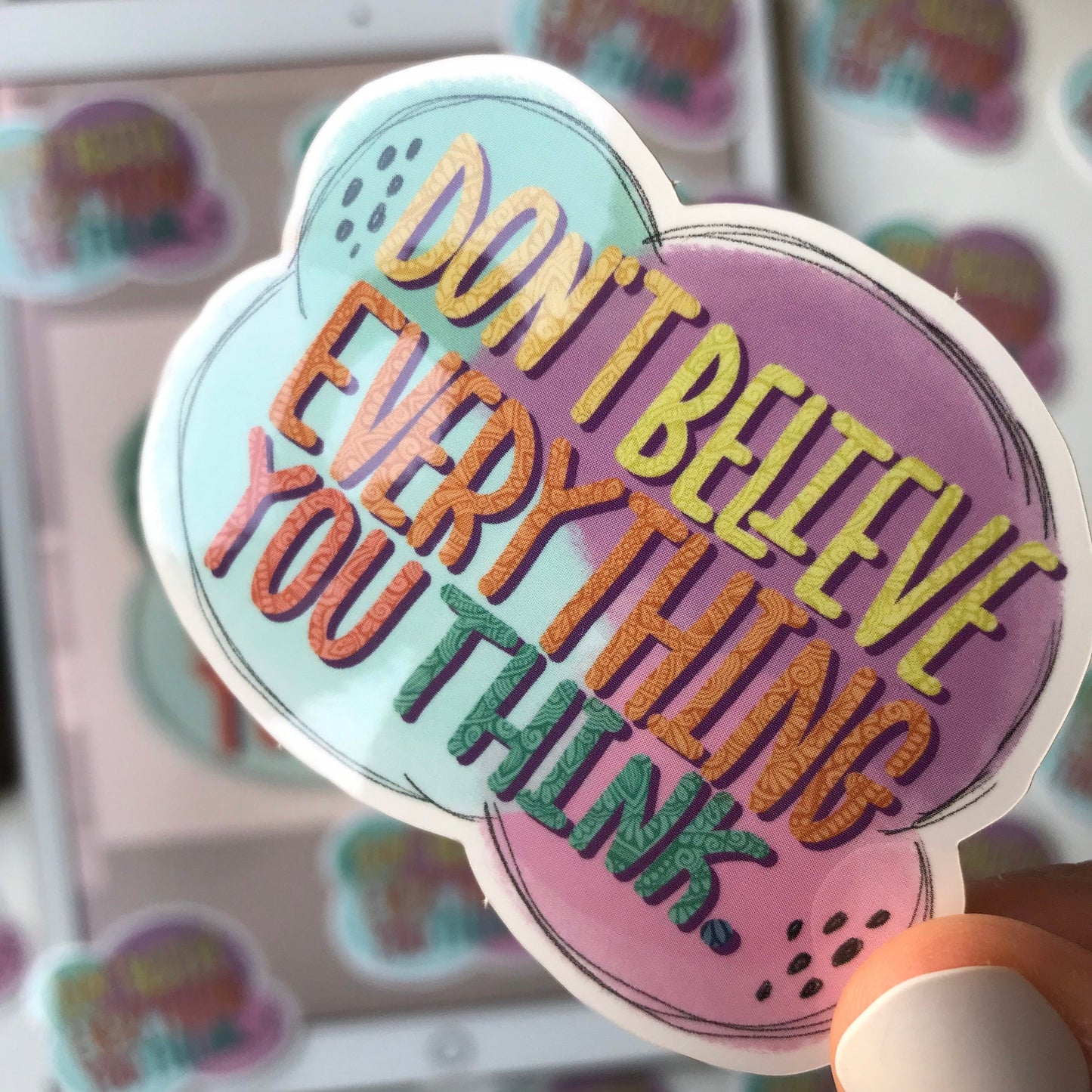 Don’t overthink it mandala  sticker