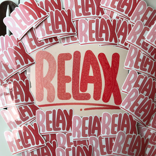 Relax mandala waterproof sticker