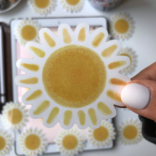 Sun mandala waterproof sticker