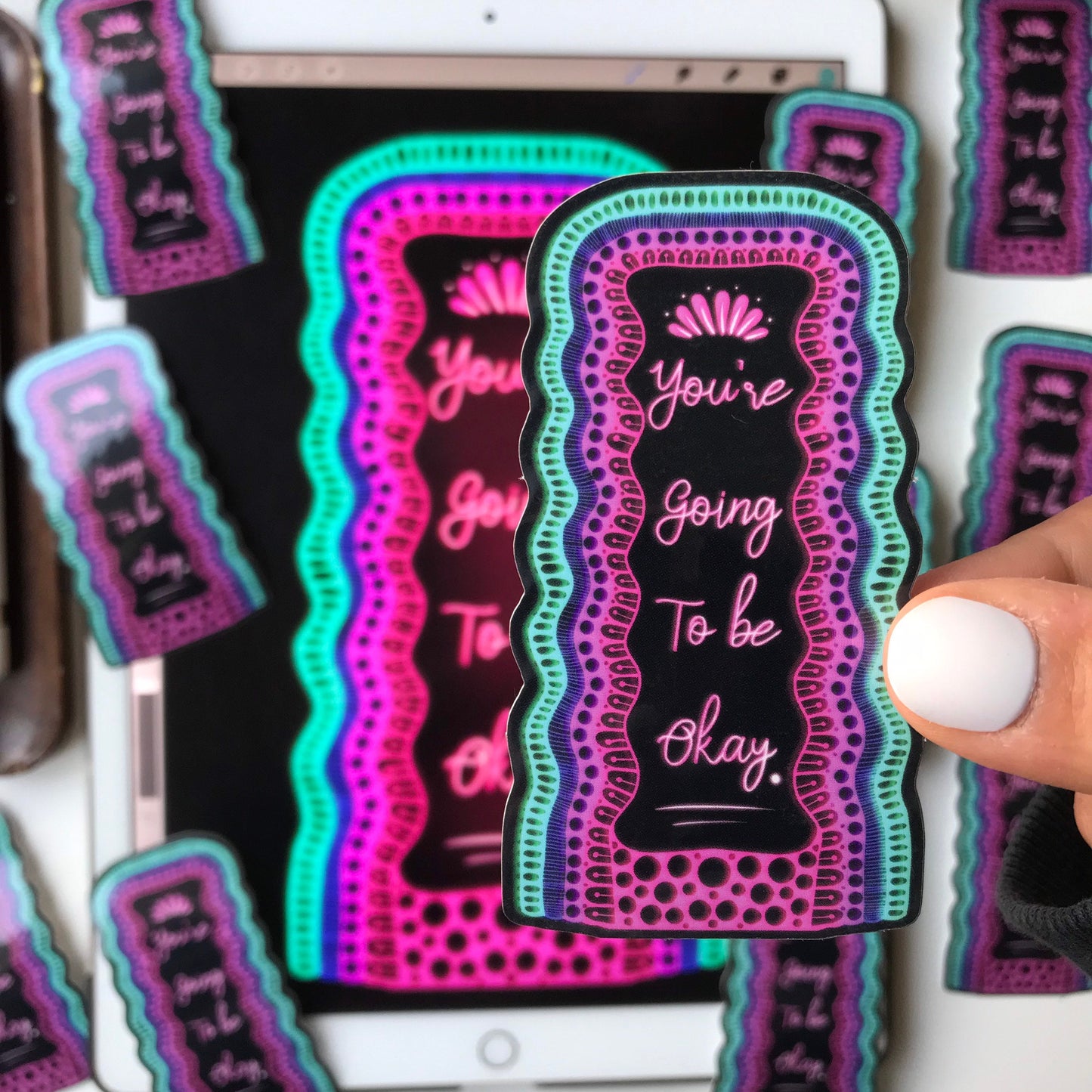 You are going to be okay mandala mirror  sticker