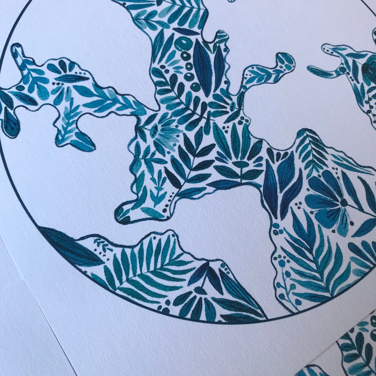 Watercolor world glob print