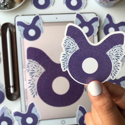 Taurus mandala waterproof sticker