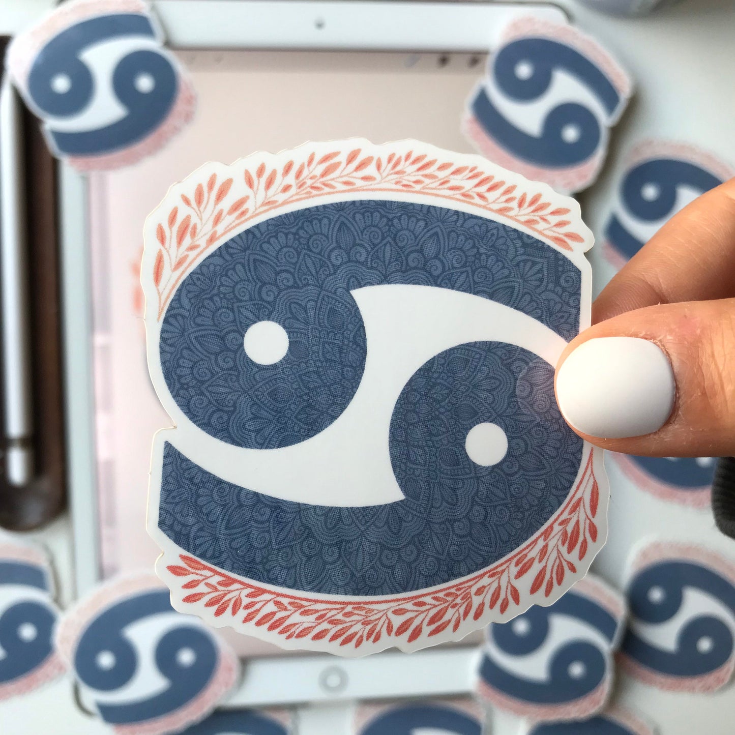 Cancer mandala waterproof stickers