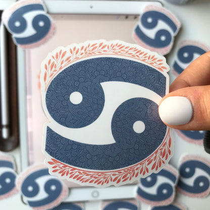 Cancer mandala waterproof stickers