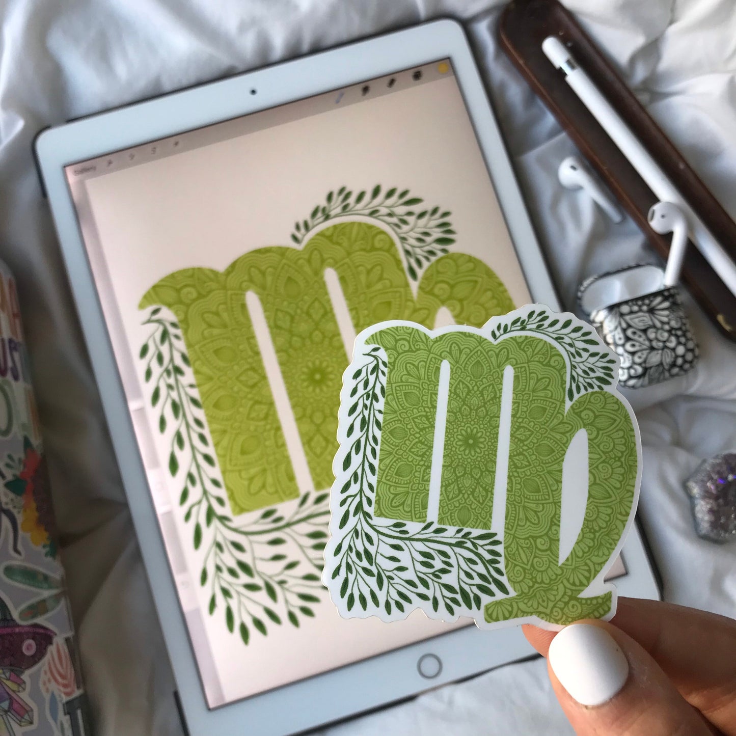 Virgo mandala waterproof sticker
