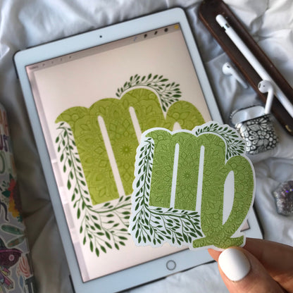 Virgo mandala waterproof sticker