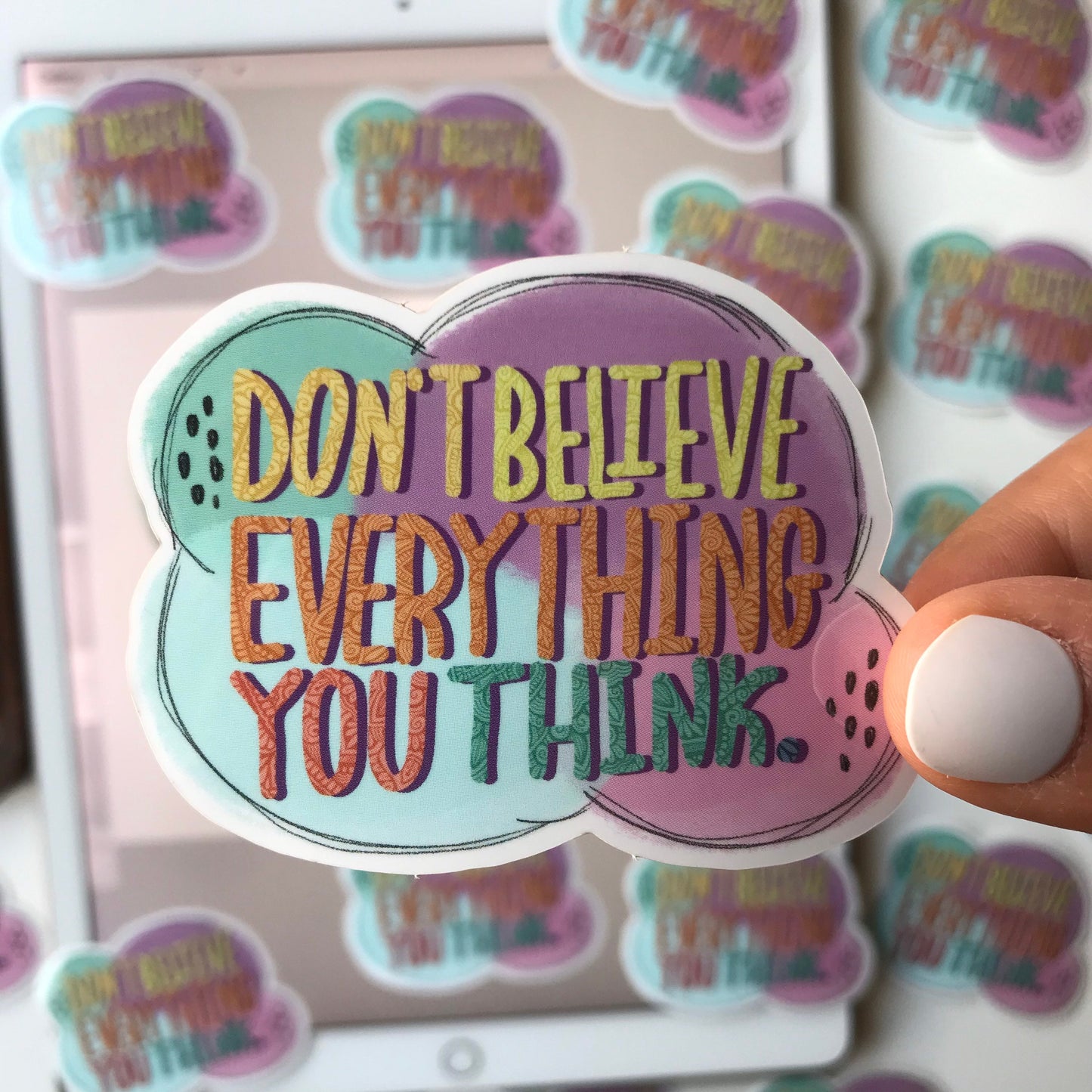 Don’t overthink it mandala  sticker