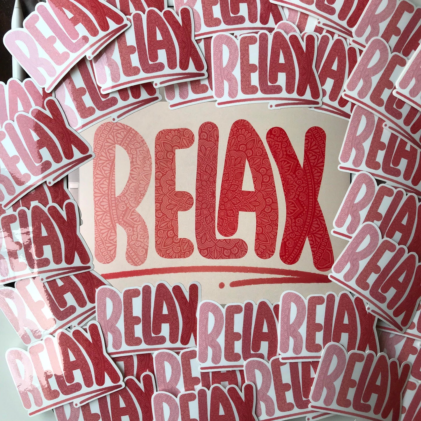 Relax mandala waterproof sticker